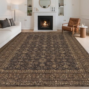 Washable Rug Vintage Rug with Non Slip TPR Backing, Traditional Oriental Carpet - 1 of 4