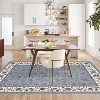 TackView Floral Washable Rug for Living Room Bedroom Vintage Soft Large Floor Carpet for Dining Room Geometric Bordered Floor Cover - 3 of 4