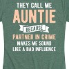 Women's - Instant Message - They Call Me Auntie Short Sleeve Graphic T-Shirt - 2 of 4