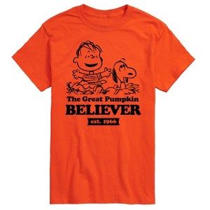 Men's - Peanuts - The Great Pumpkin Believer Short Sleeve Graphic T-Shirt - 1 of 4