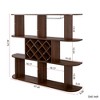 SEVOBAL Wine Racks Large Wall Mounted Three-Tier Rustic Wooden Wine Storage with Glass Holder for Home Use, Brown, 47.24"*9.06"*40.75" - 2 of 4