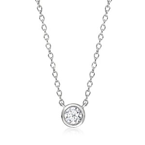 Ross-Simons 0.15 Carat Bezel-Set Lab-Grown Diamond Necklace in Sterling Silver - 1 of 4