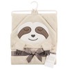 Hudson Baby Infant Boy Cotton Animal Face Hooded Towel, Sloth, One Size - 2 of 2