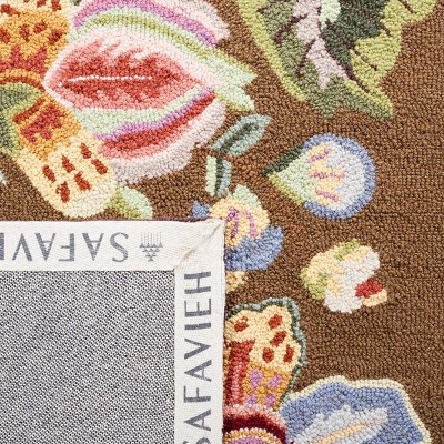 Chelsea Brown Hand-Knotted Floral Wool Area Rug