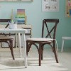 Merrick Lane Kid's Stackable Ash Wood Crossback Chair in a Mahogany Finish with Cushion and Plastic Floor Glides - 2 of 4