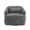 Circular Swivel Seat, Plush Accent Sofa for the Lounge, Full 360° Rotating Barrel Chair - 3 of 4