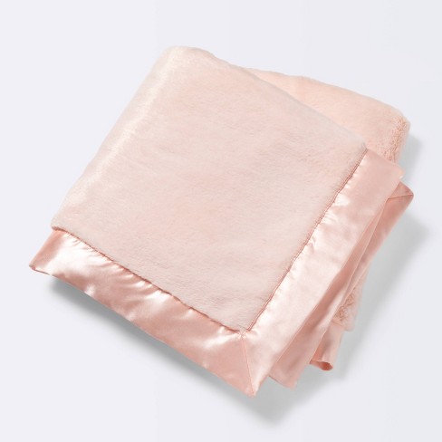 Cellular baby blanket with satin trim hot sale