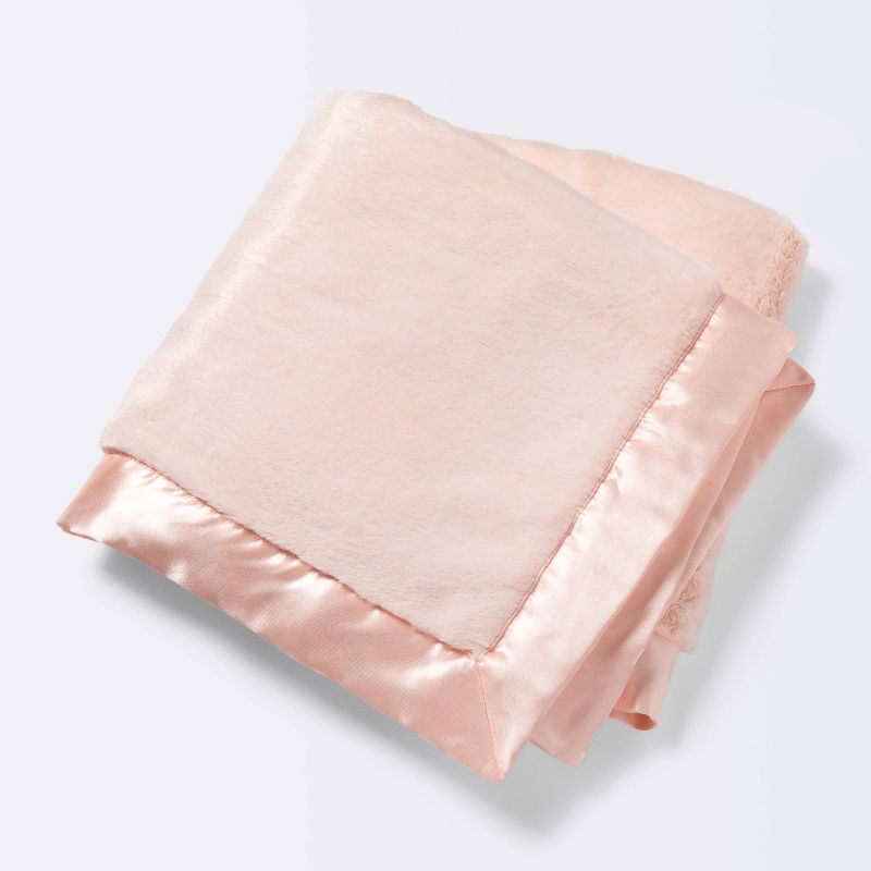 Solid Satin Edge Plush Blanket - Cloud Island&#8482; Pink, 1 of 8