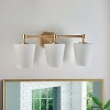 Dewdrop 3-Light Backlit Mirror Vanity Light, Modern Gold Wall Sconce with White Glass Shades, ETL Certified for Bathroom or Dressing Room - 3 of 4