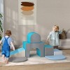 Ruvalino Baby and Toddler Learning Toys Seven Piece Foam Climber Set with Tunnel and Ramp for Indoor Play, Multicolored, 66.9"*51.2"*15.7" - 4 of 4