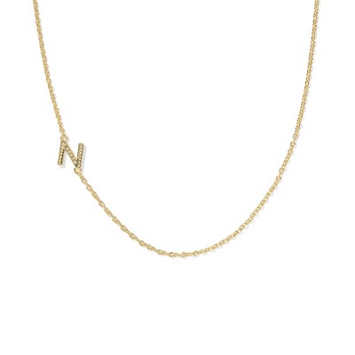Kendra Scott 14K Gold Over Brass Mini "N" Initial Pendant Necklace - Gold