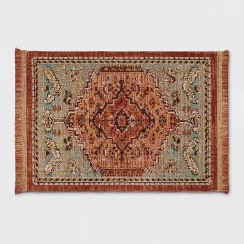 Floral Woven Rug Rust/Green - Threshold™