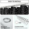 Shower Curtain Bathroom, Waterproof Fabric Bath Curtain 72Wx72H Luxury Black Leopard Cute Set with 12 Hooks - 4 of 4