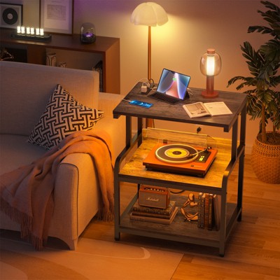 Aheaplus 30.3'' H x 23.6'' W Printer Stand with Charging Station And Wheels