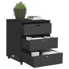 Garden Storage Cabinet Black Poly Rattan, Powder-Coated Steel - 4 of 4