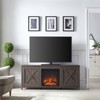 58 in. Alder Brown TV Stand with Log Fireplace Insert - Henn&Hart - 4 of 4