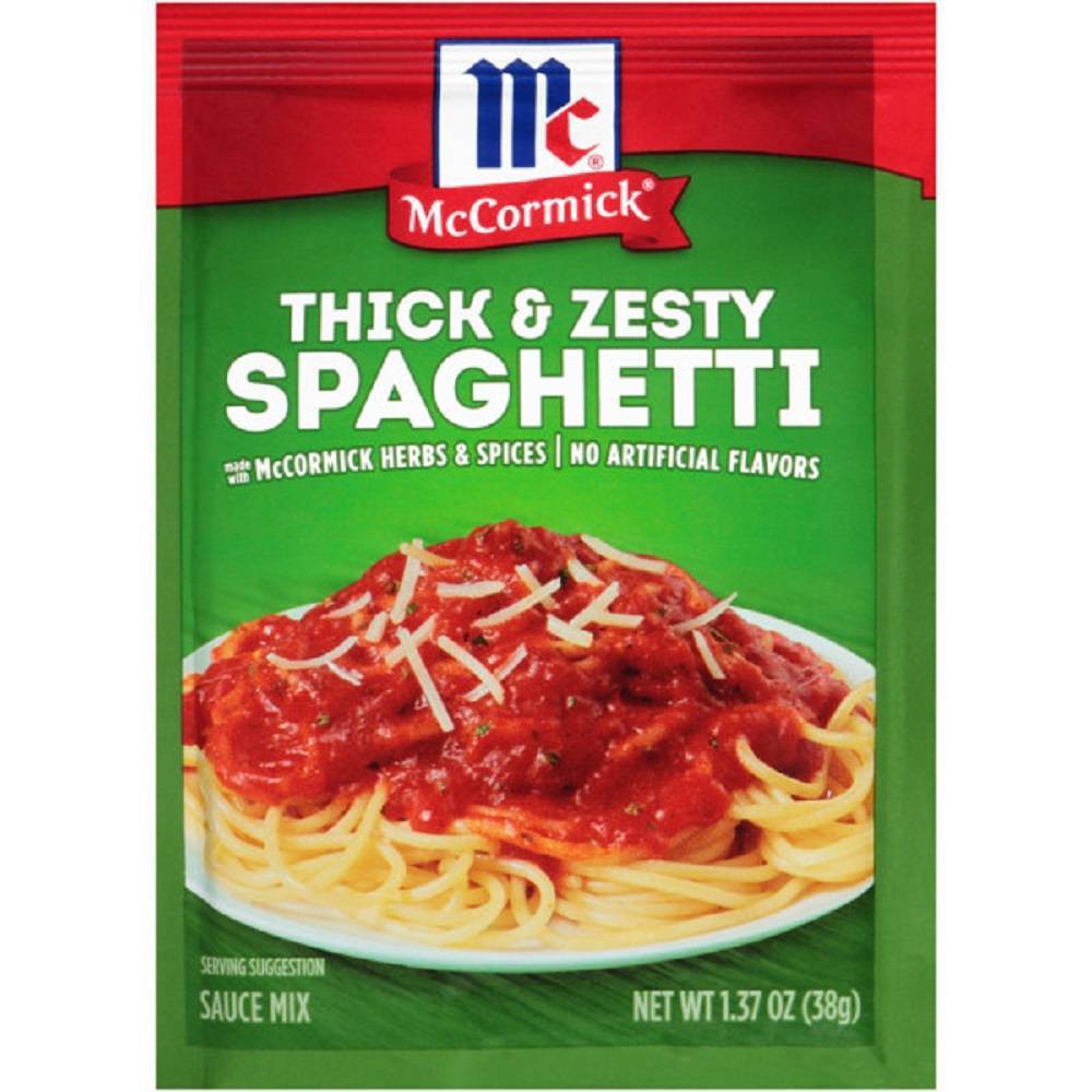 UPC 052100090405 product image for McCormick Thick & Zesty Spaghetti Sauce Mix 1.37oz | upcitemdb.com