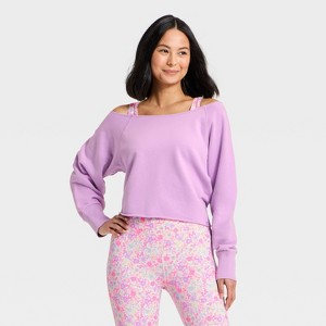 Women's French Terry Off-The-Shoulder Sweatshirt - JoyLab™ - 1 of 3