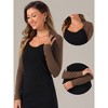 INSPIRE CHIC Women's Elegant Long Sleeve Knit Open Front Crop Bolero Shrug - 2 of 4