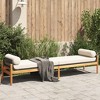vidaXL Patio Bench with Cushions - Black Poly Rattan & Acacia Wood - Outdoor Garden Loveseat - Durable & Comfortable - 85" x 21.9" x 18.9" - 2 of 4