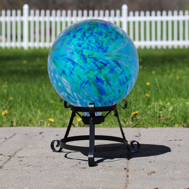 Northlight Swirls Outdoor Garden Gazing Ball - 10" - Blue and Green, 2 of 7