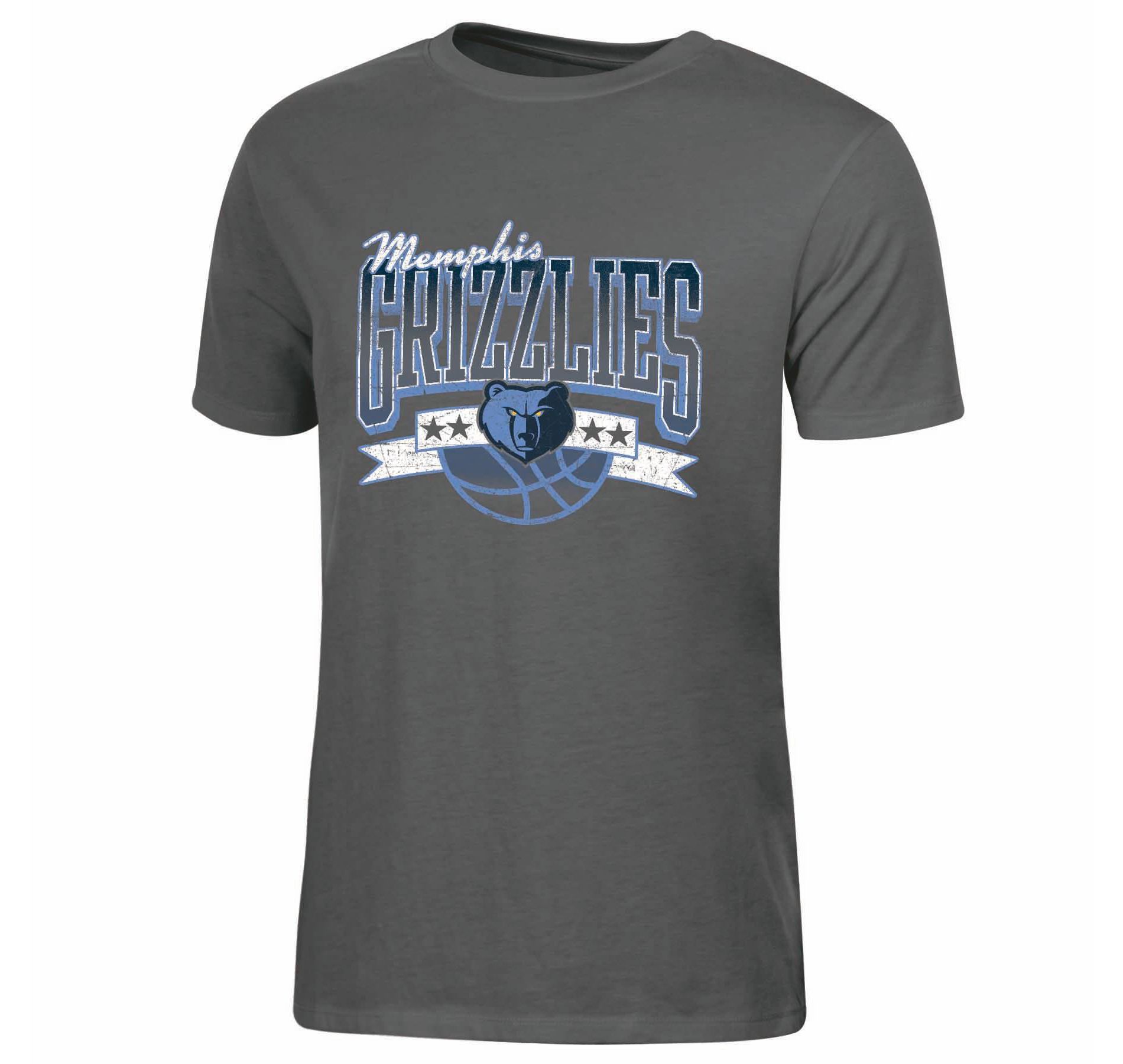 NBA Memphis Grizzlies Adult Gray Crewneck T-Shirt