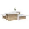 vidaXL Coffee Tables, Set of 2, Sonoma Oak and White Engineered Wood, Contemporary Design for Living Room, Easy Assembly - 2 of 4