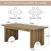 Tribesigns 62.99-Inch Wood Dining Table with Double Pedestals - 3 of 4