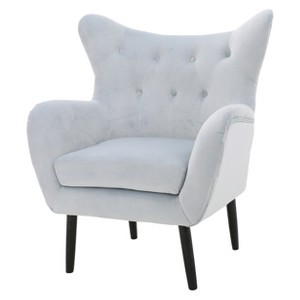 Alyssa New Velvet Arm Chair - Light Gray - Christopher Knight Home