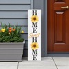 HomeRoots 36" White Black And Yellow Solid Wood Sunflowers Home Sweet Home Porch Sign - 2 of 4