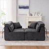 4-Seater Wood Grain Chenille Full Sponge Compression Sofa with 2 Pillows and Deep Seat Comfort - 4 of 4