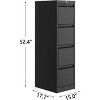 4-Drawer File Cabinet with Lock, Metal Filing Cabinet for Letter/Legal/A4/F4 Documents, Vertical Storage for Home Office, Black - 2 of 4
