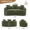 65" Curved Chenille Loveseat Sofa, Space-Saving Small Couch with 3 Pillows, No Assembly for Apartment Bedroom-3irtyhousy - 4 of 4