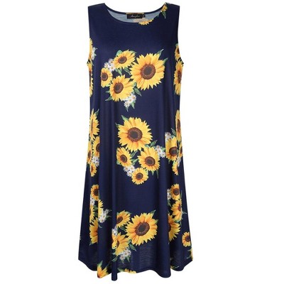 Womens Plus Size Casual Boho Sundress Summer Sleeveless Dresses