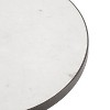 Kate and Laurel Gribben Round Marble Side Table, 14x14x24, White - 3 of 4