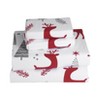 Christmas Sheets Queen, 100% Cotton Flannel Holiday Bed Sheet Set, Deep Pocket Fitted Sheet, Soft Warm Brushed Sheet - 2 of 4