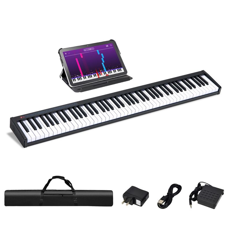 Costway 88 Keys Portable Digital Piano w/ Power Supply Sustain Pedal, 1 of 11
