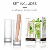 Final Touch Mojito Glasses & Wooden Cocktail Muddler Set - Tom Collins Highball Glassware Set, Lead-Free Drinkware, Dishwasher Safe (6-Piece) - 4 of 4