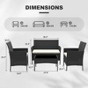 4-Piece All-Weather Patio Set - UV-Resistant PE Rattan & Rust-Proof Iron, Ergonomic Chairs, Tempered Glass Table for Indoor/Outdoor - 2 of 4