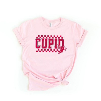 Simply Sage Market Women's Cupid Varsity Checkered Short Sleeve Graphic Tee