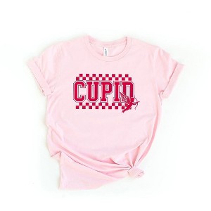 Simply Sage Market Women's Cupid Varsity Checkered Short Sleeve Graphic Tee - 1 of 3
