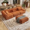 SYFERLORY 116.5" L-Shaped Modular Sectional Sofa 3 Seater Oversized Sectional Sofa For Living Room，Orange - 2 of 4