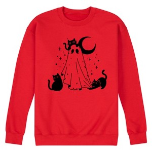 Men's - Instant Message - Ghost And Cats Graphic Fleece Sweatshirt - 1 of 4