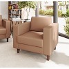 Flash Furniture HERCULES Artemis Upholstered Reception Chair with 2 AC Outlets/1 USB/1 USB-C Ports and Wood Walnut Legs with Adjustable Floor Glides - 2 of 4