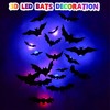 Luminous Bats Wall Decor, 48PCS Halloween Decoration Bats, Realistic 3D Black Bat Wall Stickers - 3 of 4