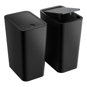 Aoibox Bathroom Trash Can with Lid, 2 Pack 4 Gallons Garbage Can with Pop-Up Lid, Small Plastic Waste Basket for Bathroom, Bedroom, Office - 1 of 4