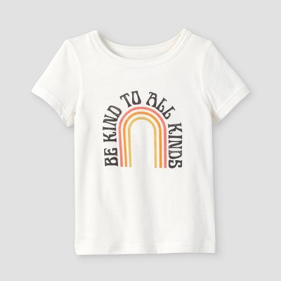 Toddler Boys' Adaptive Printed Short Sleeve Graphic T-Shirt - Cat & Jack™ Cream