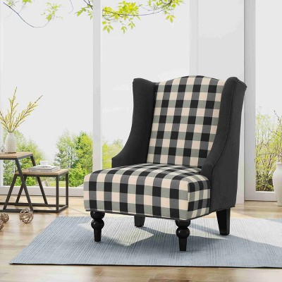 CAVINAS Comfy Accent Chair with High Backrest and Birch Wood Leg,Modern Upholstered Living Room Chairs,Reading Chairs for Living Room