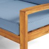 GDFStudio Parma Outdoor Acacia Wood 5 Seater Sectional Sofa and Club Chair Chat Set with Ottoman - 4 of 4