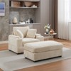 GDFStudio Ulen Modern Corduroy Upholstered Storage Chair with Ottoman and Detachable Cushions - 2 of 4